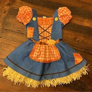 Blue and Orange Kids Scarecrow dress Costume